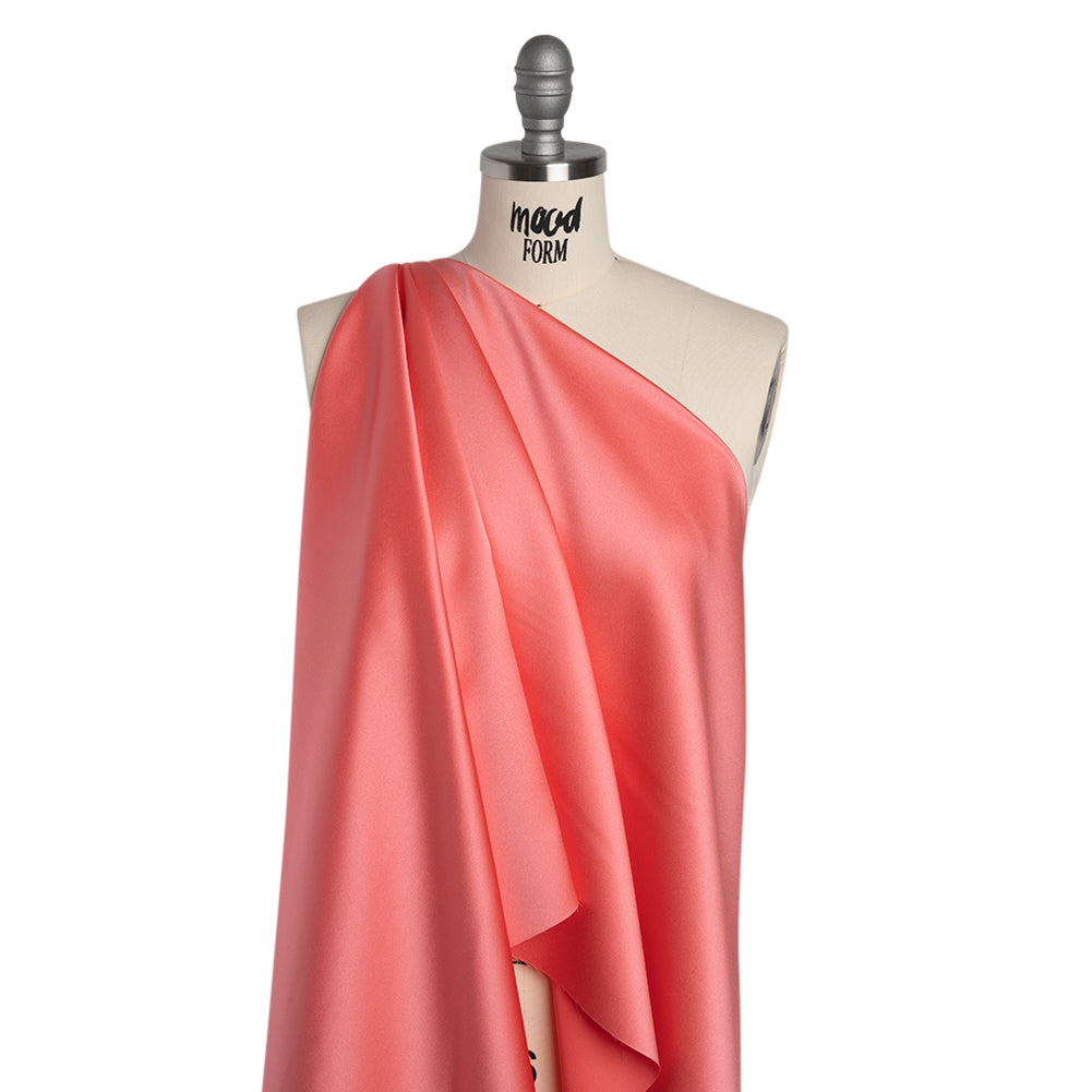 Polyester Satin - Fiesta Coral - Reverie Collection - Drape Polyester Satin - Fiesta Coral - Reverie Collection - Drape