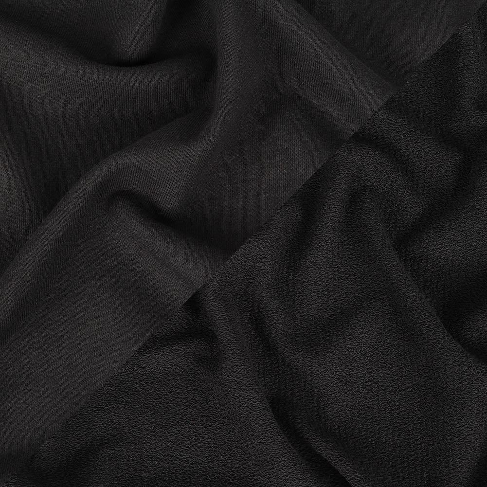 Black Cotton Blend French Terry Black Cotton Blend French Terry