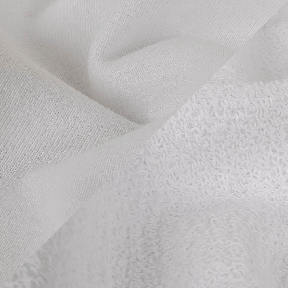 White Cotton Blend French Terry - Detail White Cotton Blend French Terry - Detail