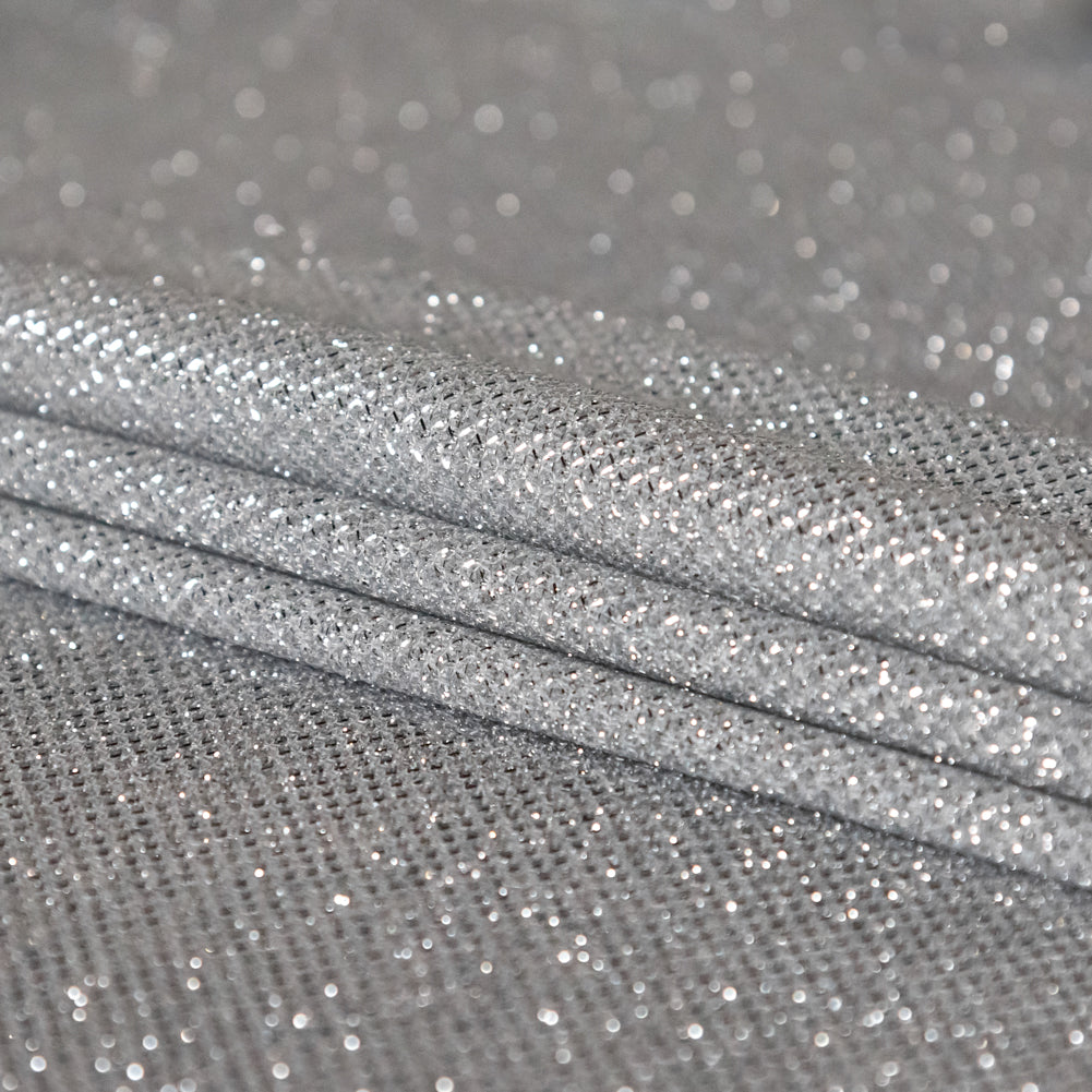 Andromeda Silver Two-Tone Galaxy Lame - Detail Andromeda Silver Two-Tone Galaxy Lame - Detail