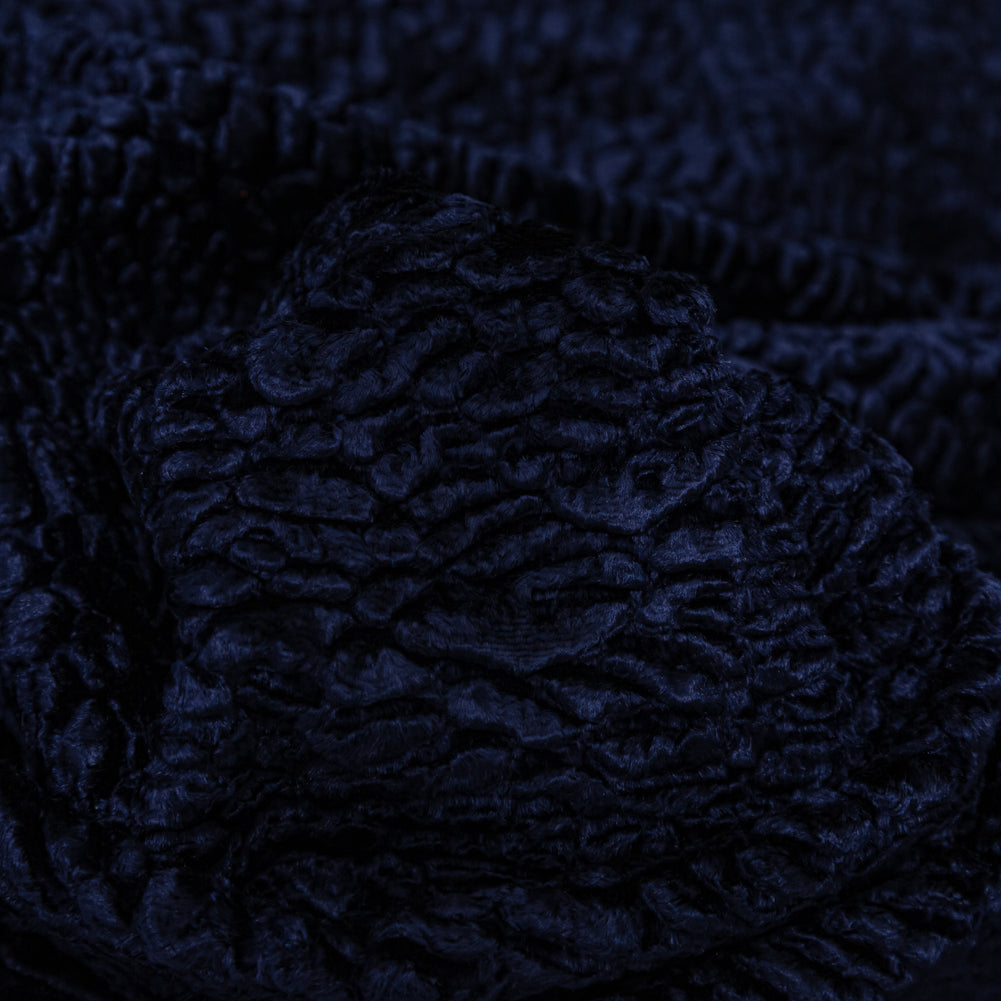 Premium Dark Navy Faux Persian Lamb Fur - Full Premium Dark Navy Faux Persian Lamb Fur - Full