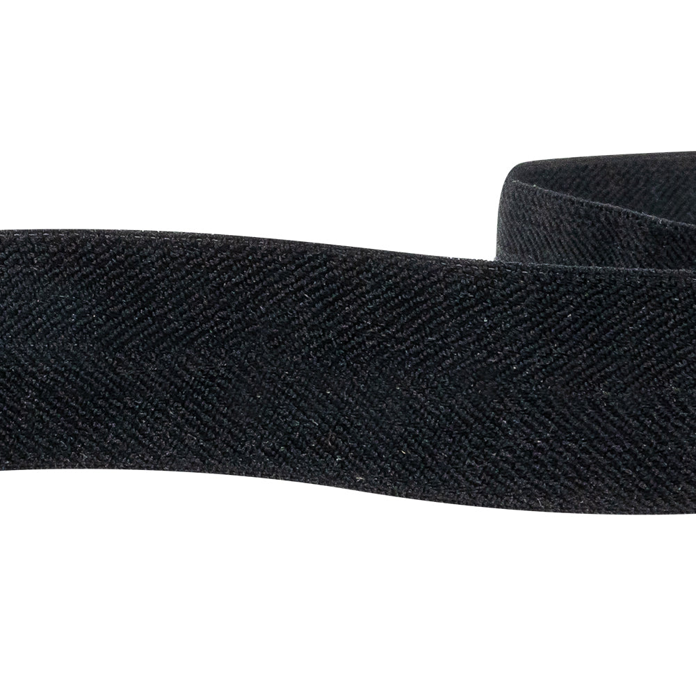 Italian Black Stretch Twill Tape - 1" Detail Italian Black Stretch Twill Tape - 1" Detail