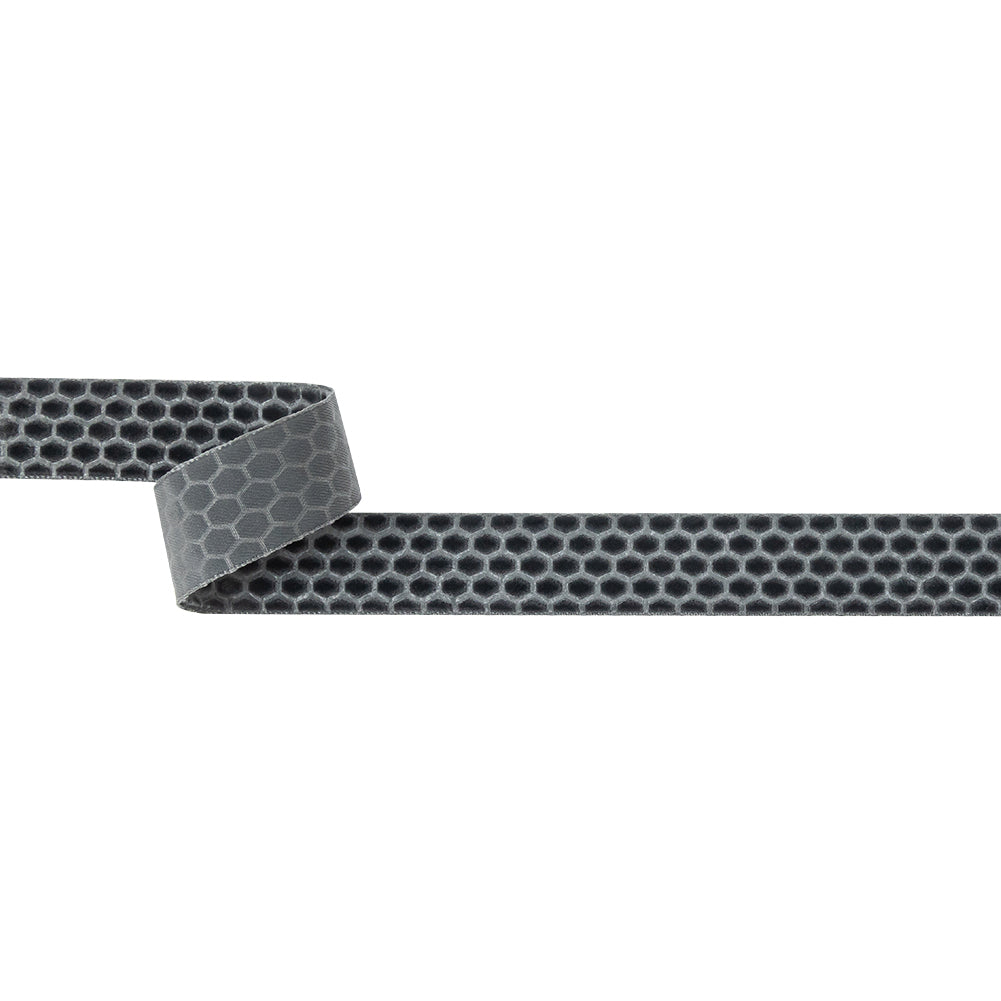 Italian Gray Honeycomb Velvet Burnout Trim - 0.875" Italian Gray Honeycomb Velvet Burnout Trim - 0.875"
