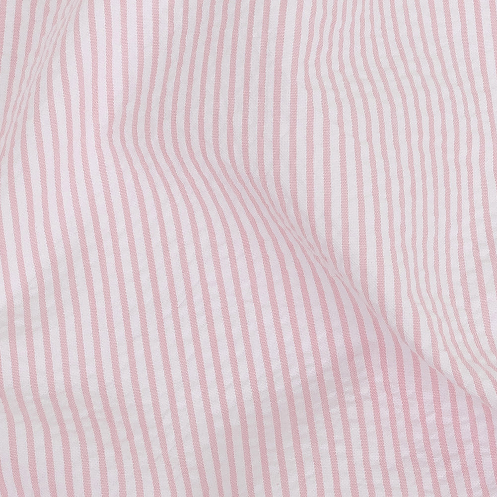 Brasilia Pink Striped Organic Cotton Seersucker - Full Brasilia Pink Striped Organic Cotton Seersucker - Full