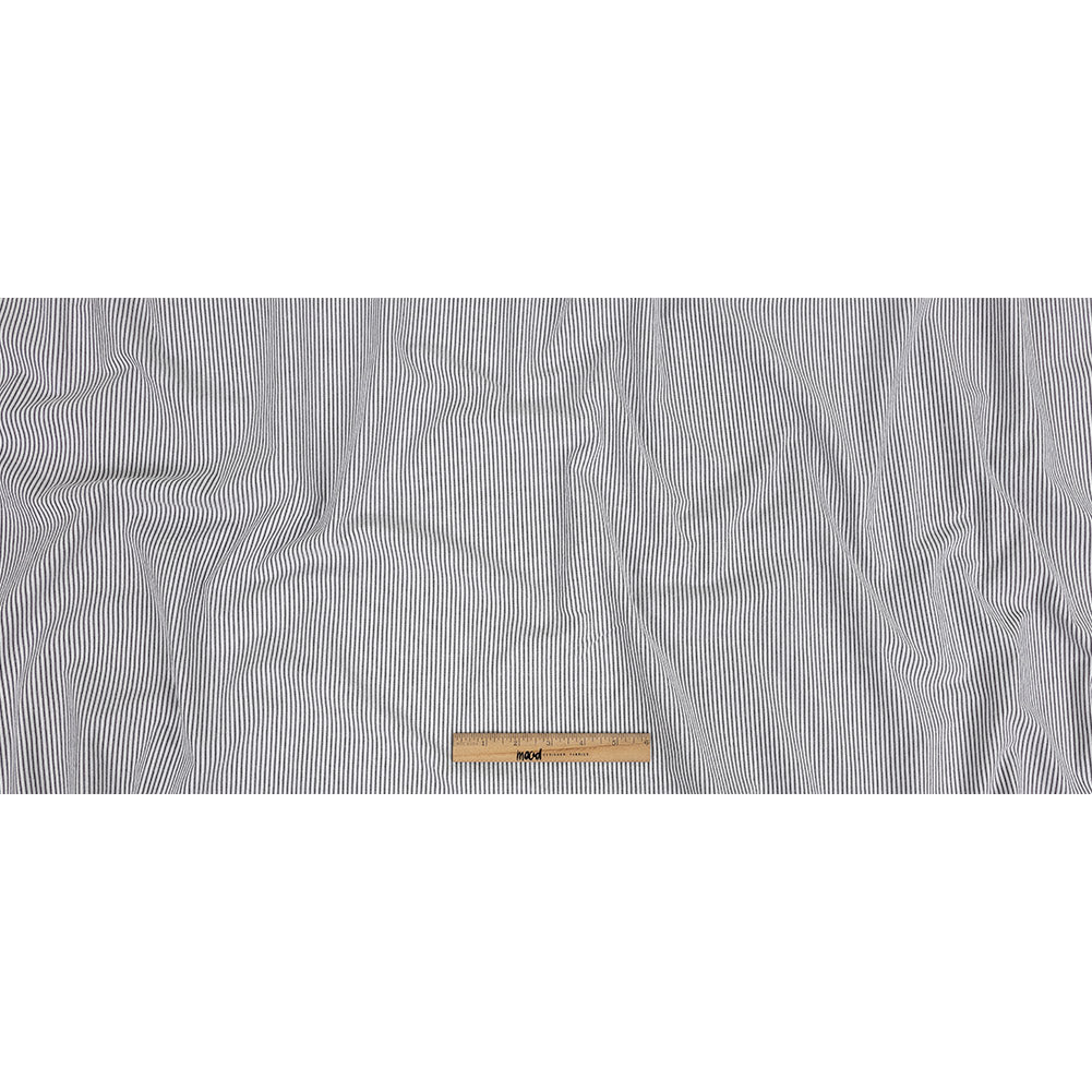 Brasilia Black Striped Organic Cotton Seersucker - Folded Brasilia Black Striped Organic Cotton Seersucker - Folded