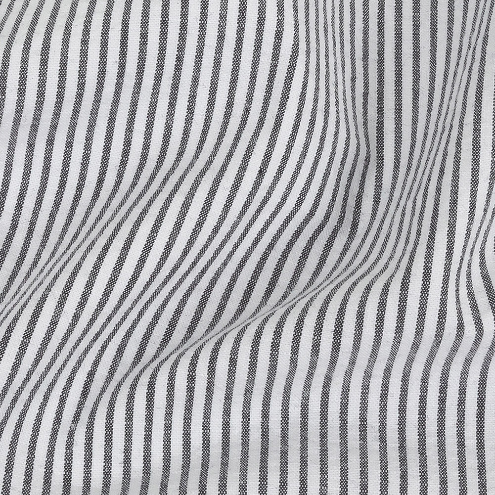 Brasilia Black Striped Organic Cotton Seersucker - Full Brasilia Black Striped Organic Cotton Seersucker - Full