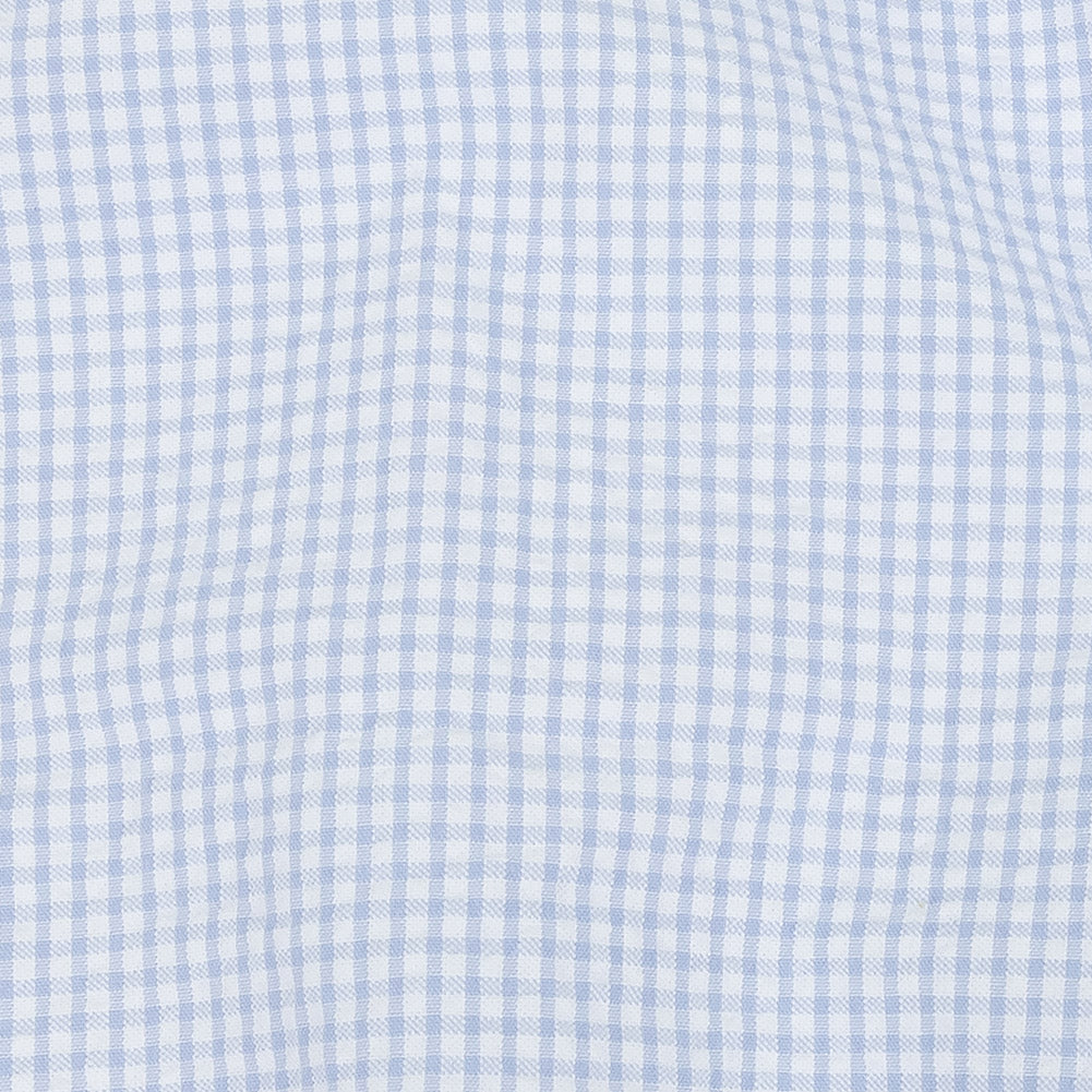 Organic Cotton Seersucker - Light Blue Gingham - Olinda Collection Full Organic Cotton Seersucker - Light Blue Gingham - Olinda Collection Full