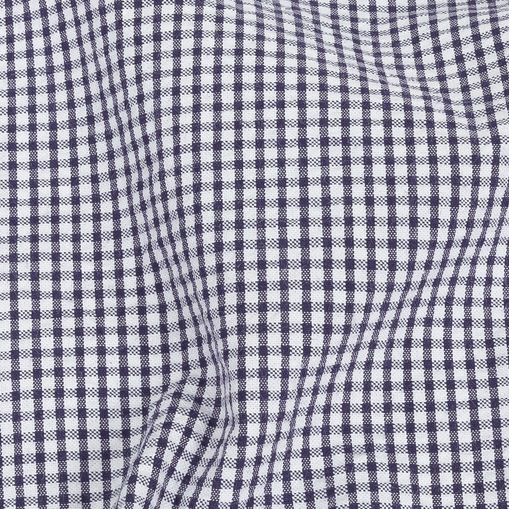 Olinda Navy Gingham Organic Cotton Seersucker - Full Olinda Navy Gingham Organic Cotton Seersucker - Full