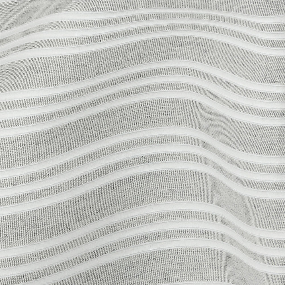 Gray Double Wide Drapery Twill with Raised White Stripes Detail Gray Double Wide Drapery Twill with Raised White Stripes Detail