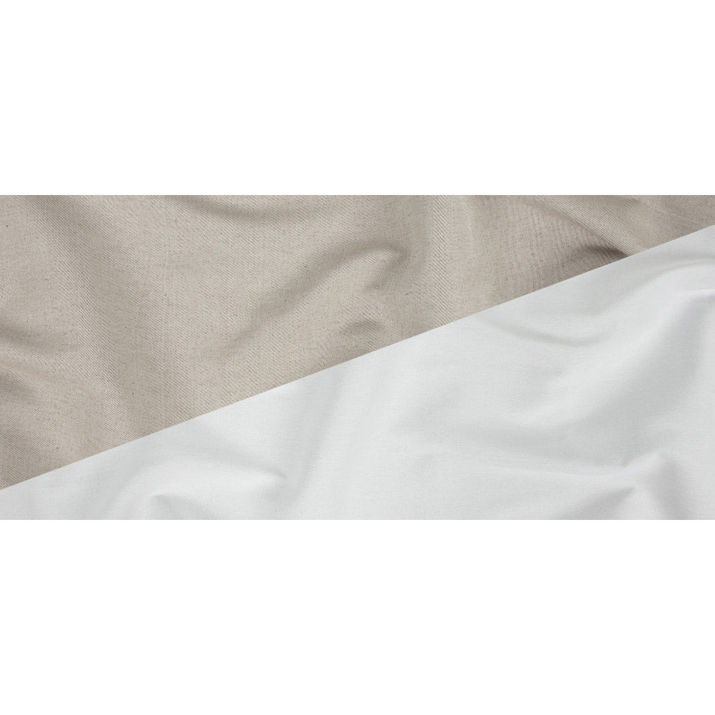 Khaki and White Reversible Double Wide Twill Full Khaki and White Reversible Double Wide Twill Full