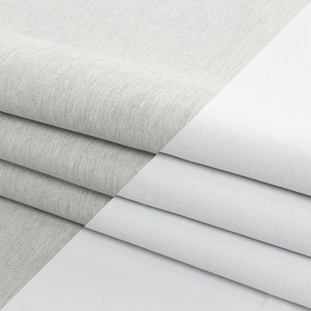 Heathered Gray and White Reversible Double Wide Twill Folded Heathered Gray and White Reversible Double Wide Twill Folded
