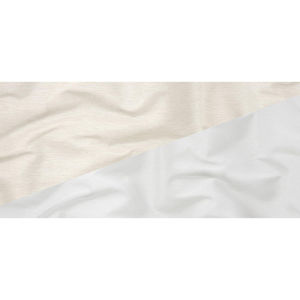 Heathered Ivory and White Reversible Double Wide Twill - Full Heathered Ivory and White Reversible Double Wide Twill - Full