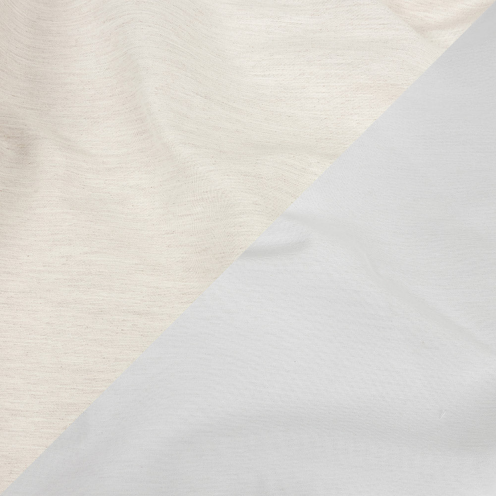 Heathered Ivory and White Reversible Double Wide Twill Heathered Ivory and White Reversible Double Wide Twill