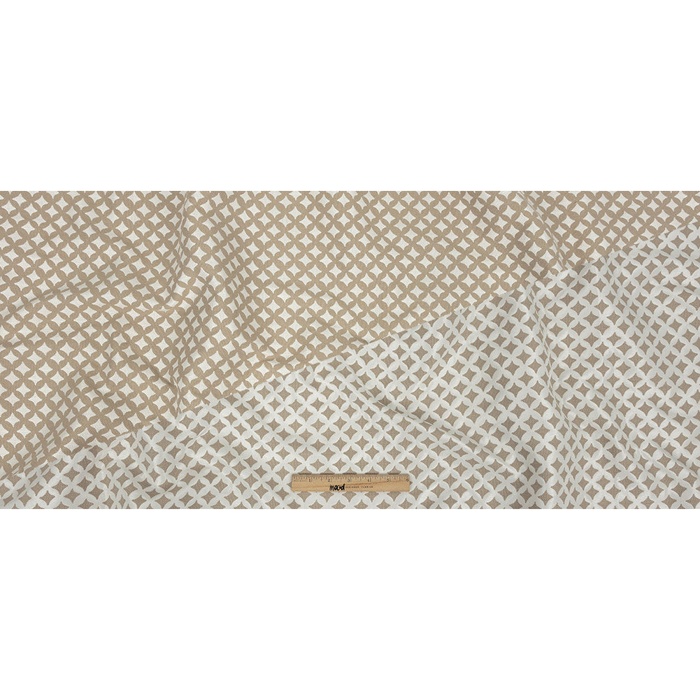 Khaki Quatrefoil Blended Polyester Jacquard - Full Khaki Quatrefoil Blended Polyester Jacquard - Full