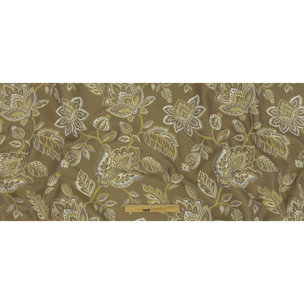 Gold Jacobean Floral Blended Polyester Jacquard - Full Gold Jacobean Floral Blended Polyester Jacquard - Full