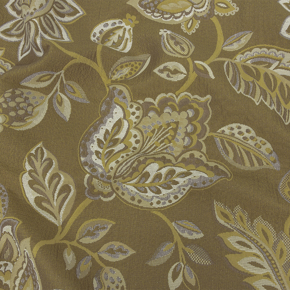 Gold Jacobean Floral Blended Polyester Jacquard Gold Jacobean Floral Blended Polyester Jacquard