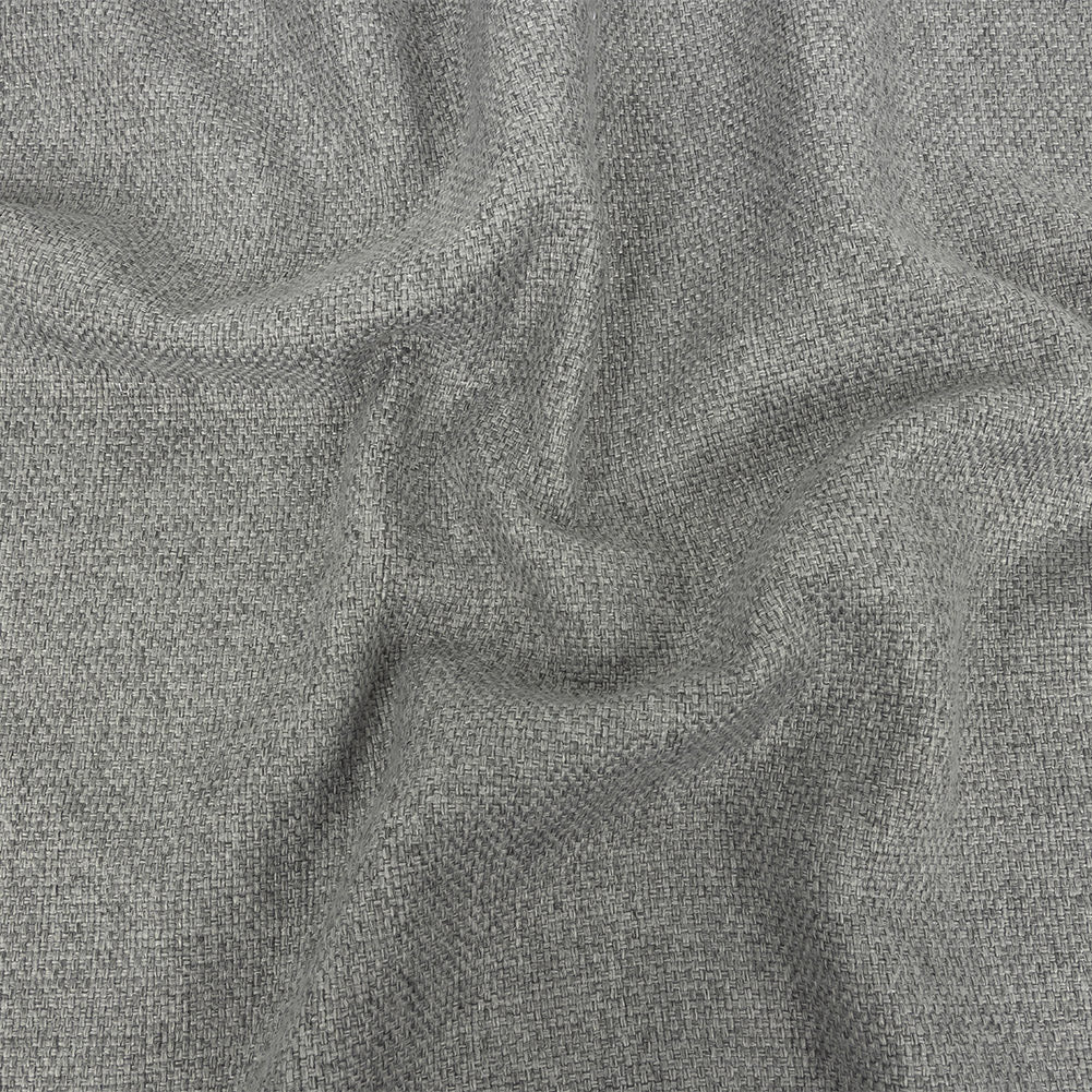 Silver Basketwoven Polyester and Cotton Home Decor Fabric Silver Basketwoven Polyester and Cotton Home Decor Fabric