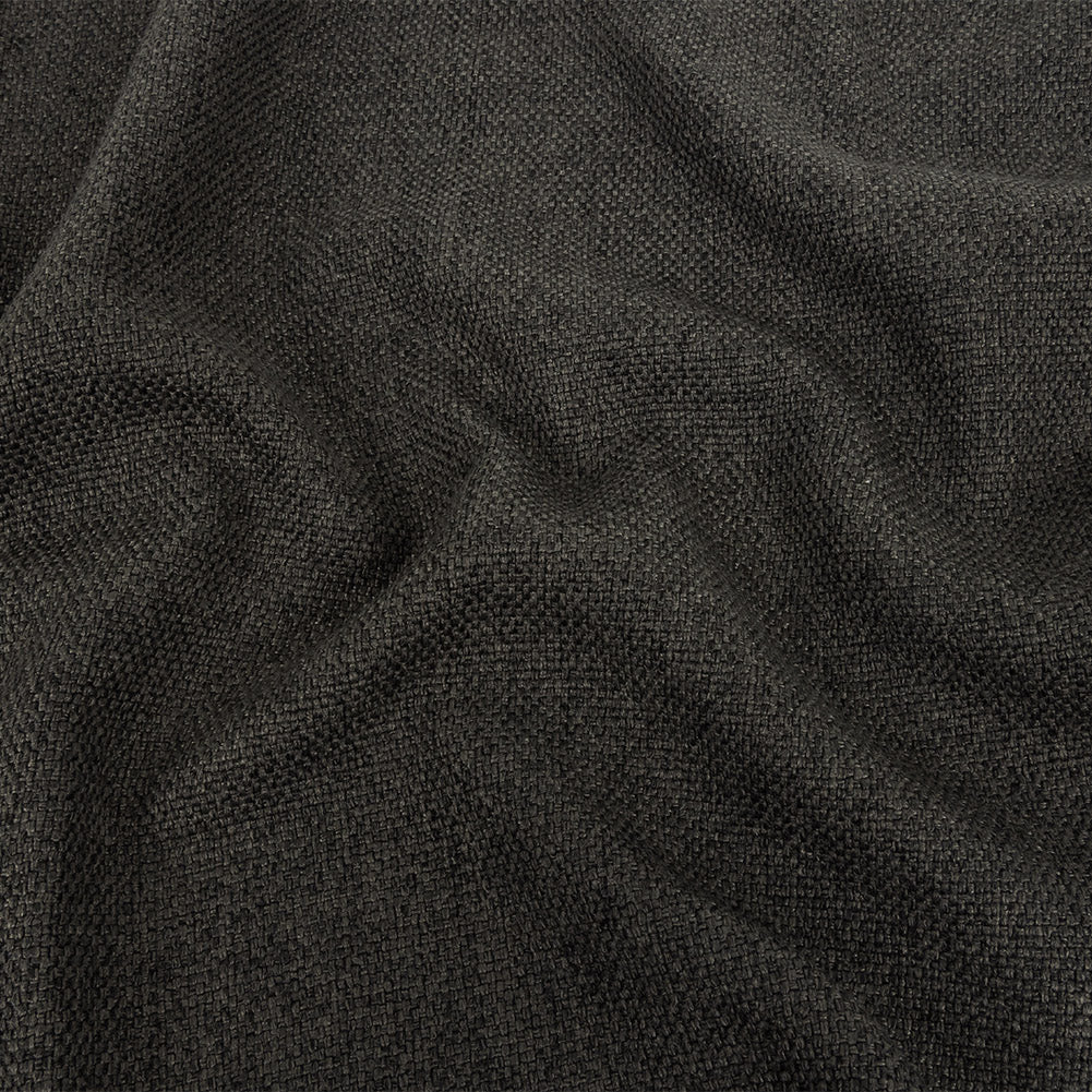 Dark Charcoal Basketwoven Polyester and Cotton Home Decor Fabric Dark Charcoal Basketwoven Polyester and Cotton Home Decor Fabric