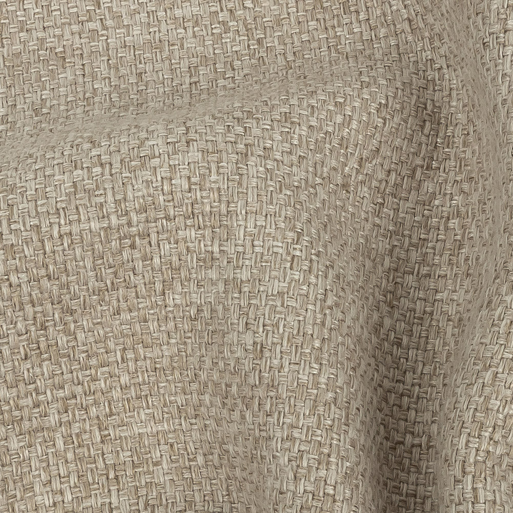 Light Beige Basketwoven Polyester and Cotton Home Decor Fabric - Detail Light Beige Basketwoven Polyester and Cotton Home Decor Fabric - Detail