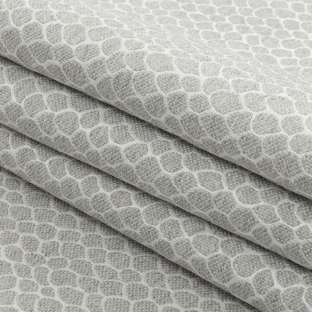 Silver Scaled Blended Polyester Jacquard Folded Silver Scaled Blended Polyester Jacquard Folded