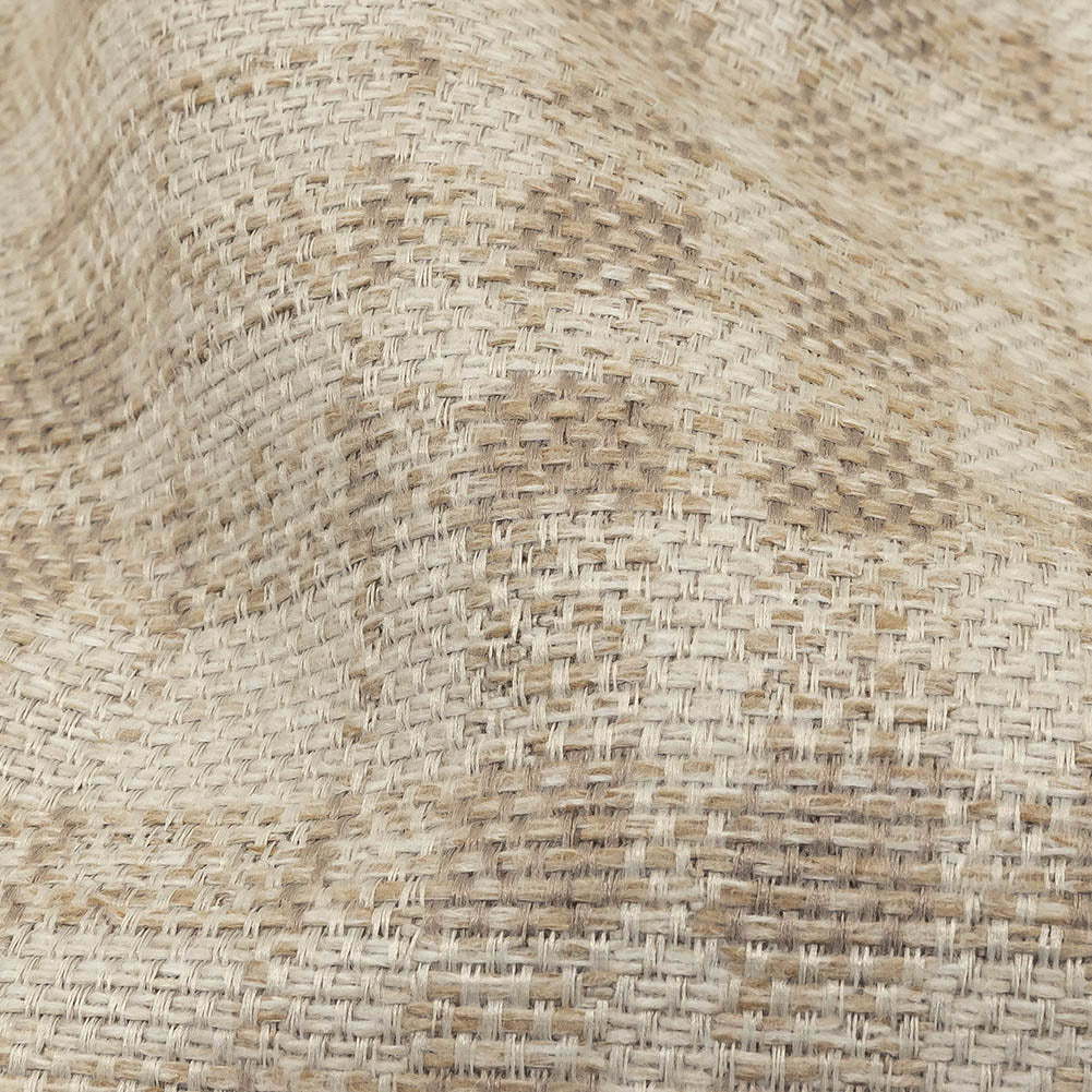 Beige and Ivory Plaid Polyester Upholstery Tweed Detail Beige and Ivory Plaid Polyester Upholstery Tweed Detail