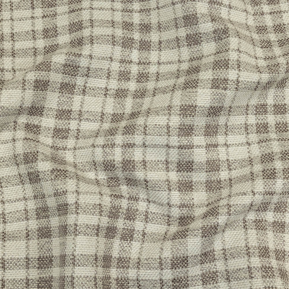 Khaki and Ivory Plaid Polyester Upholstery Tweed Khaki and Ivory Plaid Polyester Upholstery Tweed