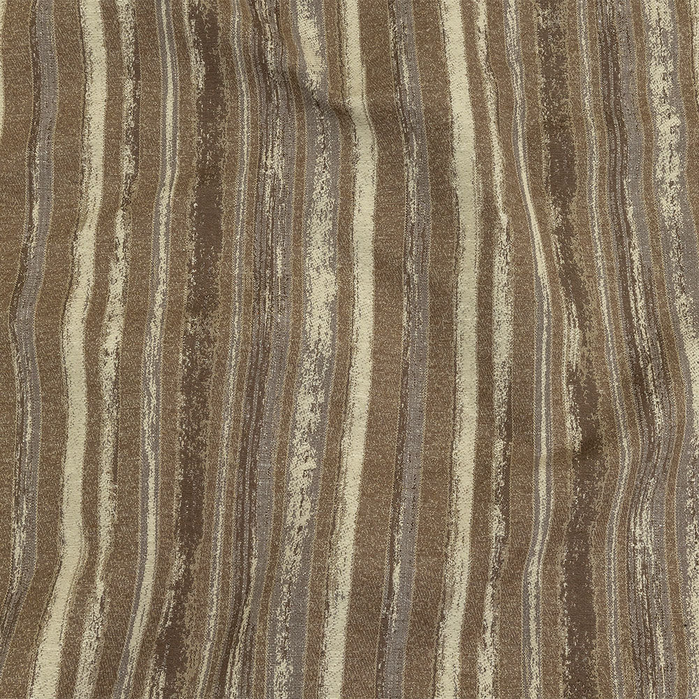 Desert Taupe, Pumice Stone and Gray Painterly Stripes Blended Cotton Jacquard Desert Taupe, Pumice Stone and Gray Painterly Stripes Blended Cotton Jacquard