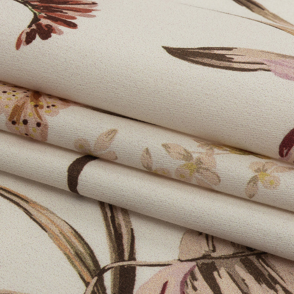 Mood Exclusive Ivory Leaves of Change Stretch Cotton Twill Folded Mood Exclusive Ivory Leaves of Change Stretch Cotton Twill Folded