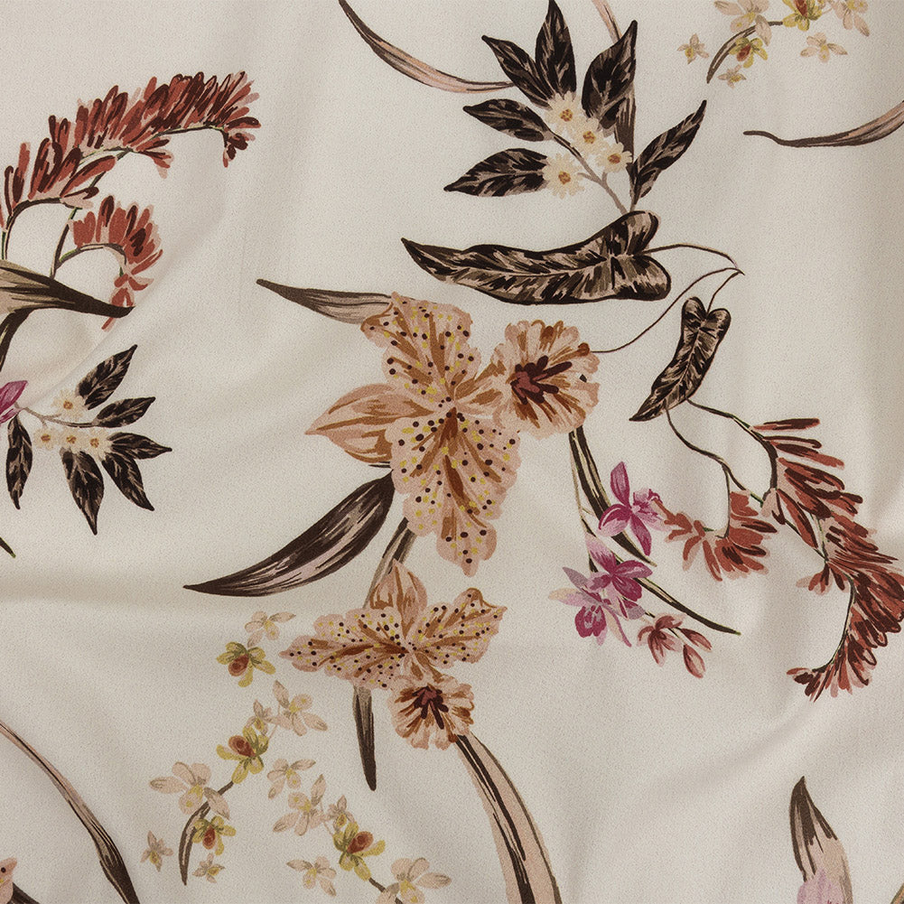 Mood Exclusive Ivory Leaves of Change Stretch Cotton Twill Mood Exclusive Ivory Leaves of Change Stretch Cotton Twill