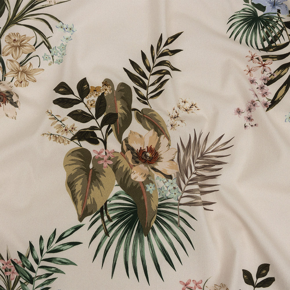 Mood Exclusive Pale Beige Floral Frenzy Stretch Cotton Twill Mood Exclusive Pale Beige Floral Frenzy Stretch Cotton Twill