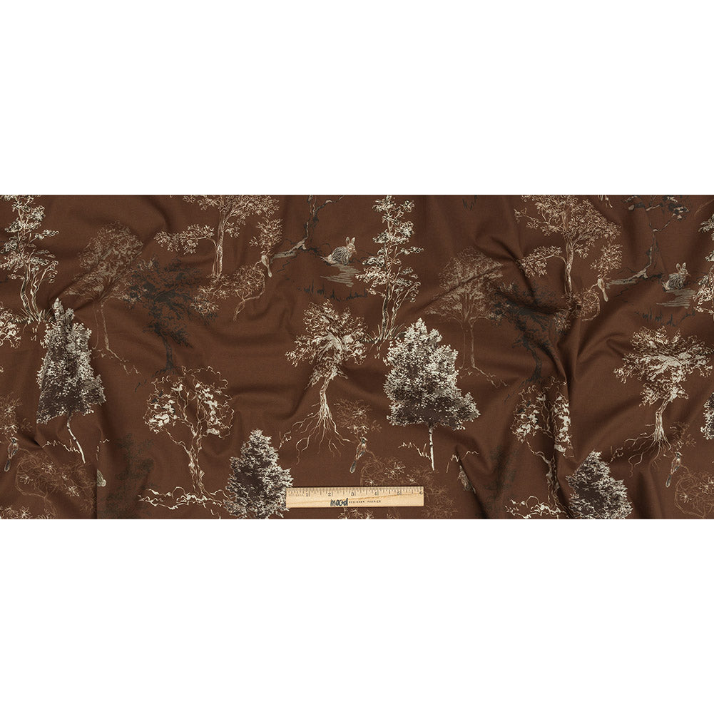 Mood Exclusive Brown Old Growth Stretch Cotton Poplin Full Mood Exclusive Brown Old Growth Stretch Cotton Poplin Full
