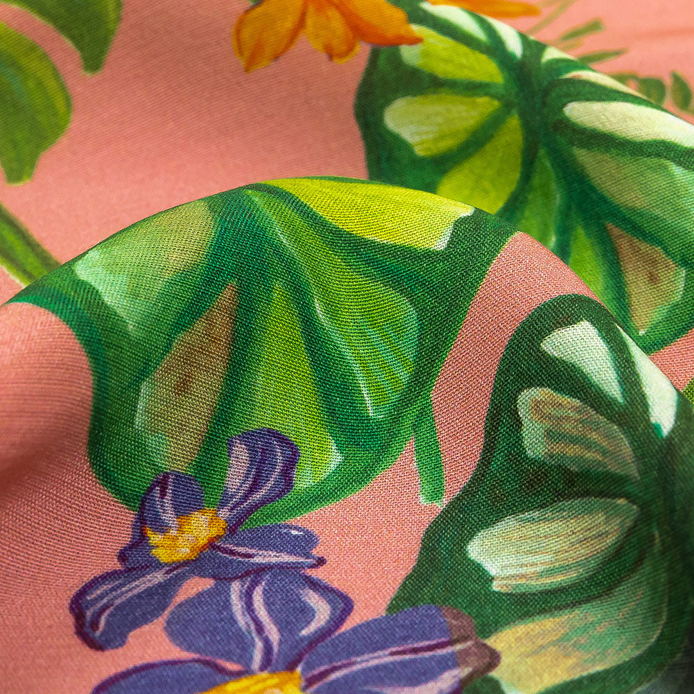 Mood Exclusive Pink Lily Pad Paradise Sustainable Viscose Woven - Detail Mood Exclusive Pink Lily Pad Paradise Sustainable Viscose Woven - Detail