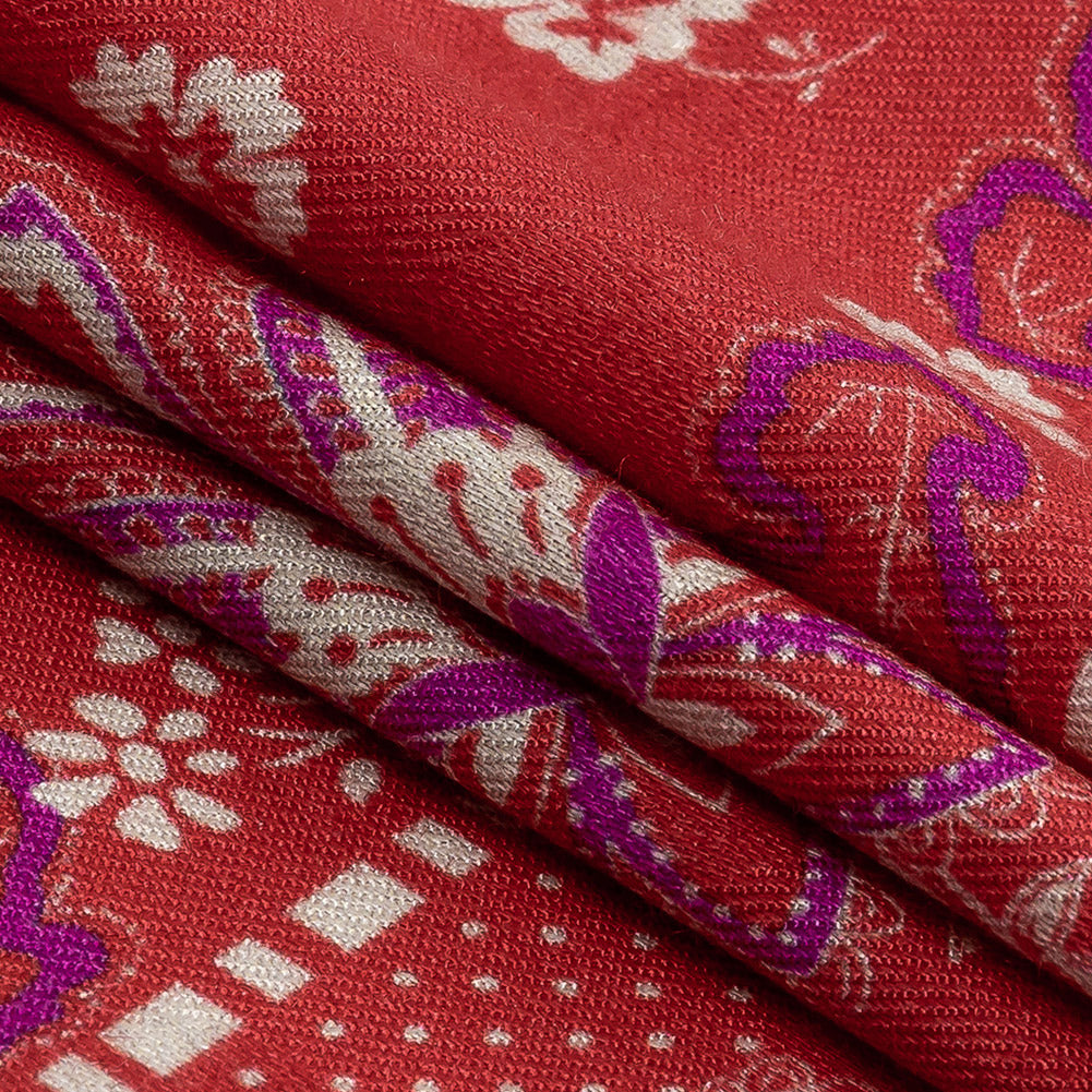 Mood Exclusive Hot Coral Inverted Perceptions Polka Dotted Viscose Jacquard - Folded Mood Exclusive Hot Coral Inverted Perceptions Polka Dotted Viscose Jacquard - Folded