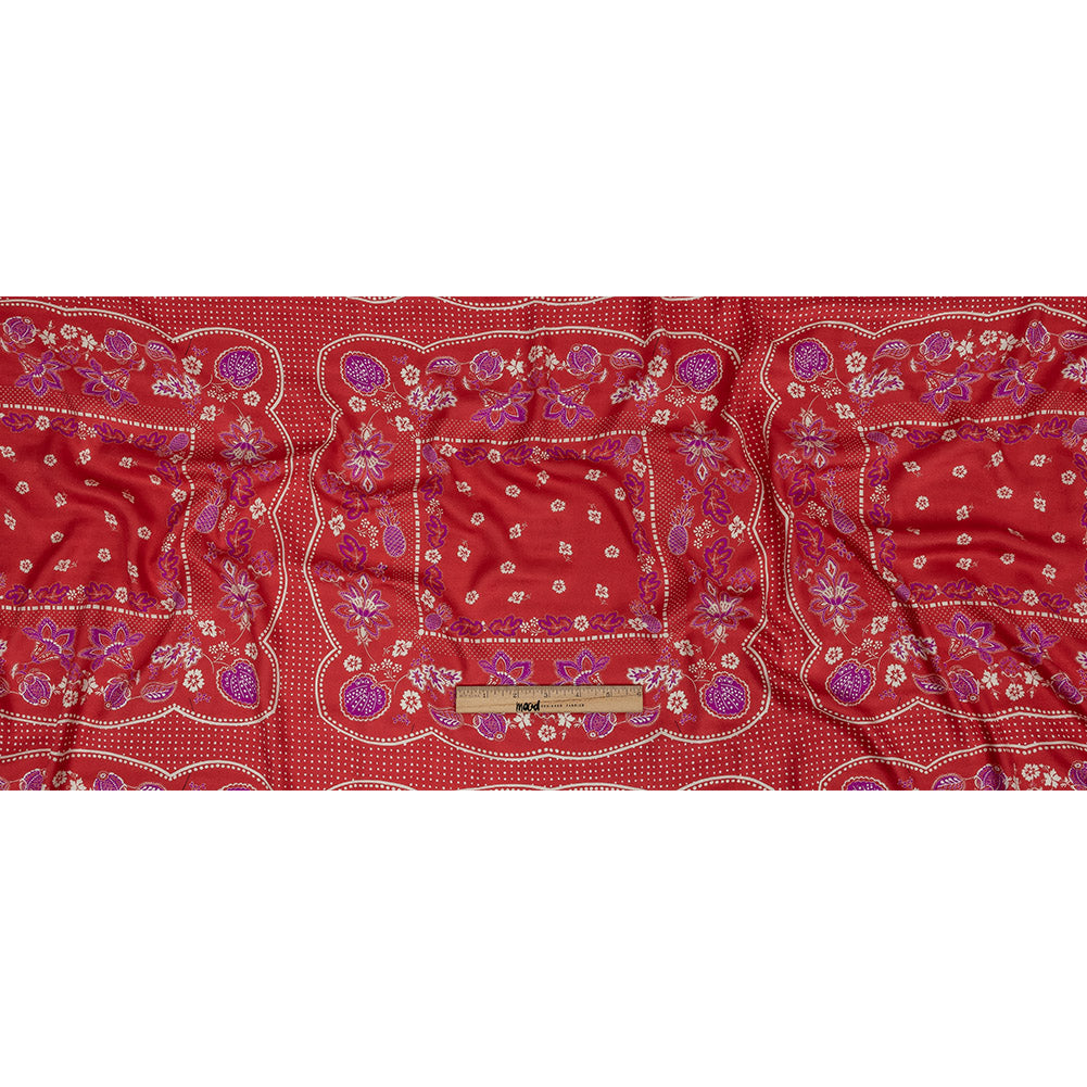 Mood Exclusive Hot Coral Inverted Perceptions Polka Dotted Viscose Jacquard - Full Mood Exclusive Hot Coral Inverted Perceptions Polka Dotted Viscose Jacquard - Full