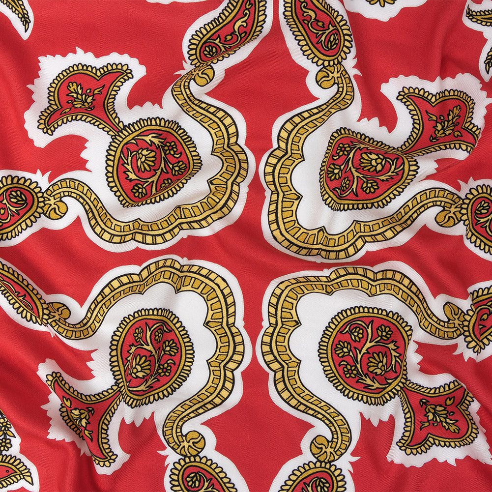 Mood Exclusive Hot Coral Elaborate Eminence Polka Dotted Viscose Jacquard Mood Exclusive Hot Coral Elaborate Eminence Polka Dotted Viscose Jacquard