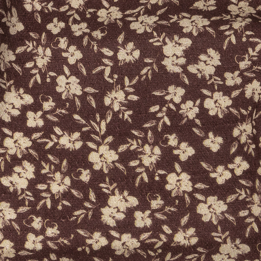 Mood Exclusive Brown Flowering Heirloom Gauzy Viscose Crepe - Detail Mood Exclusive Brown Flowering Heirloom Gauzy Viscose Crepe - Detail