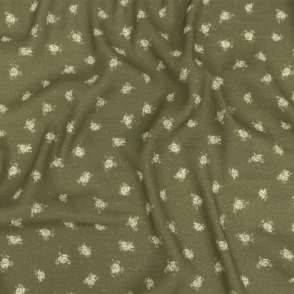 Gauzy Viscose Crepe Print - Pea Green Ditsy Floral - Mood Exclusive Rose Relic Gauzy Viscose Crepe Print - Pea Green Ditsy Floral - Mood Exclusive Rose Relic
