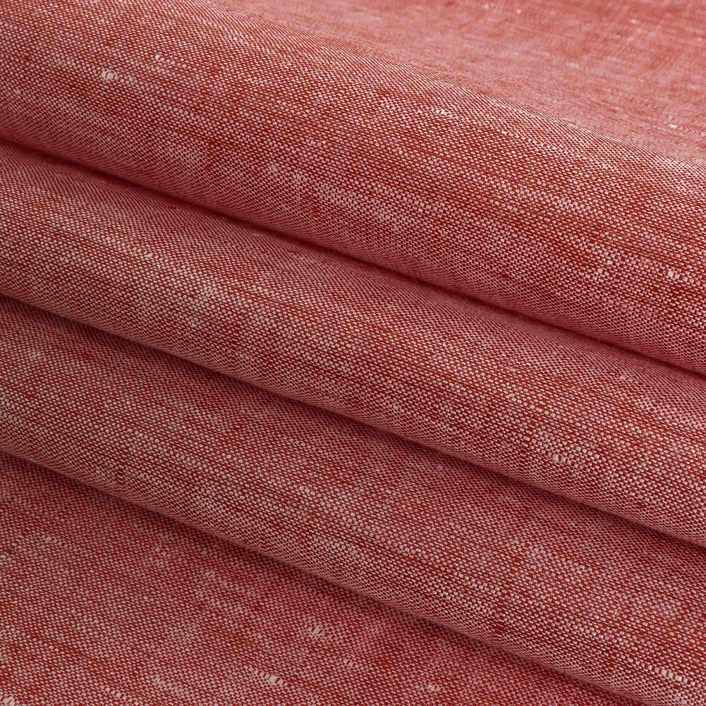 Lightweight Linen Chambray - Heathered Tomato Puree - Minerva Collection Detail Lightweight Linen Chambray - Heathered Tomato Puree - Minerva Collection Detail
