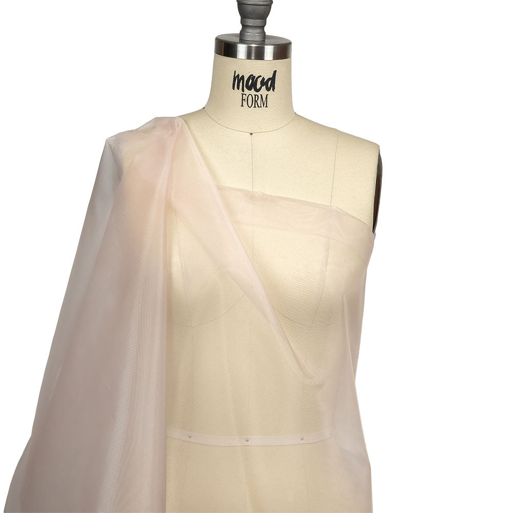 Rhiannon Lightest Pink Stiff Polyester Organdy - Detail Rhiannon Lightest Pink Stiff Polyester Organdy - Detail