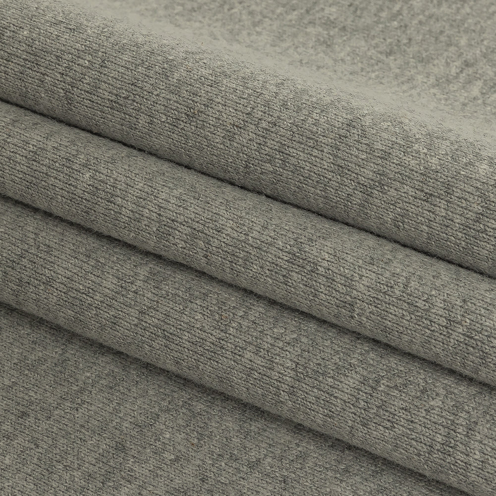 Heathered Gray Tubular Cotton 1x1 Rib Knit - Folded Heathered Gray Tubular Cotton 1x1 Rib Knit - Folded