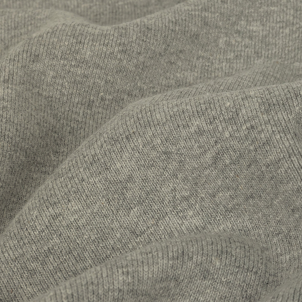 Heathered Gray Tubular Cotton 1x1 Rib Knit - Detail Heathered Gray Tubular Cotton 1x1 Rib Knit - Detail