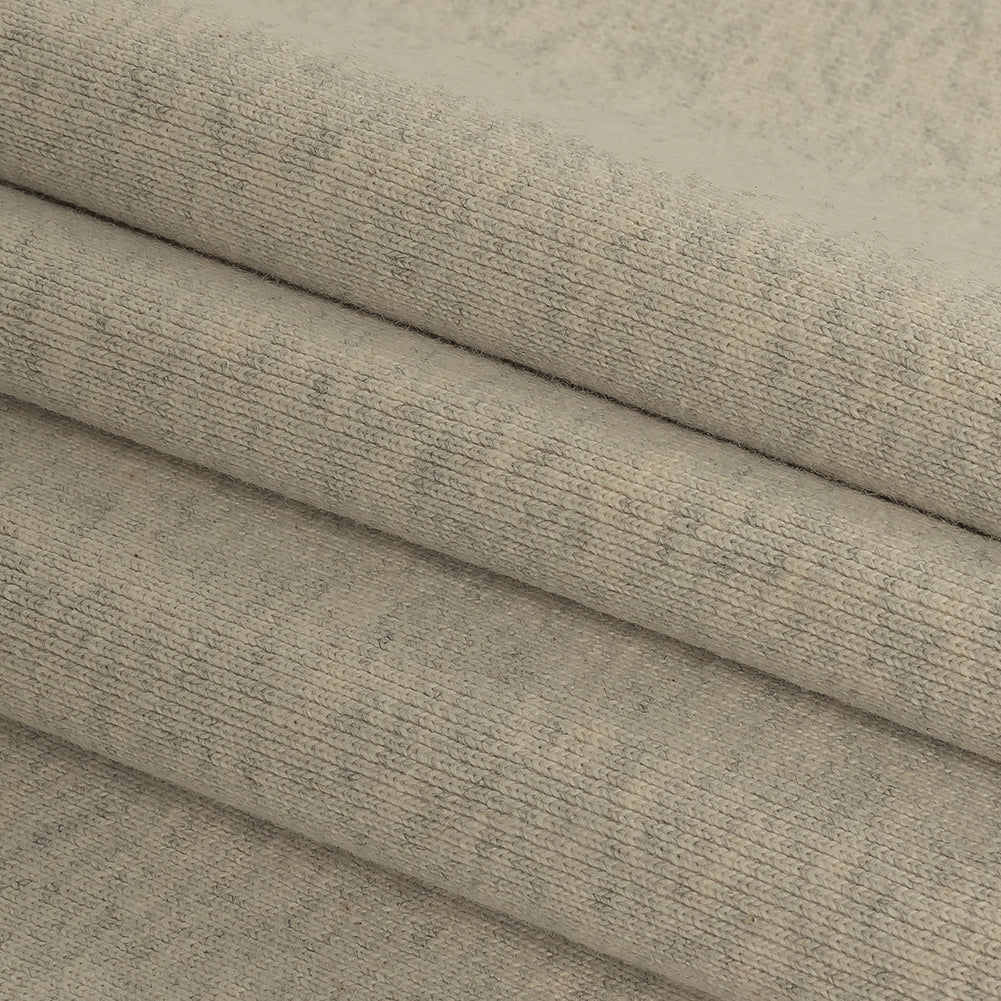 Heathered Moonbeam and Quarry Tubular Cotton 1x1 Rib Knit - Folded Heathered Moonbeam and Quarry Tubular Cotton 1x1 Rib Knit - Folded