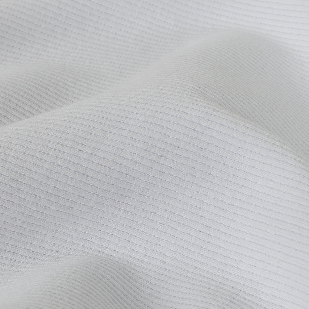Cotton Tubular 2x2 Rib Knit - White - Adile Collection Detail Cotton Tubular 2x2 Rib Knit - White - Adile Collection Detail