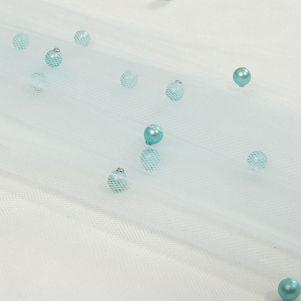 Sylvie Pale Blue Beaded Tulle - Full Sylvie Pale Blue Beaded Tulle - Full