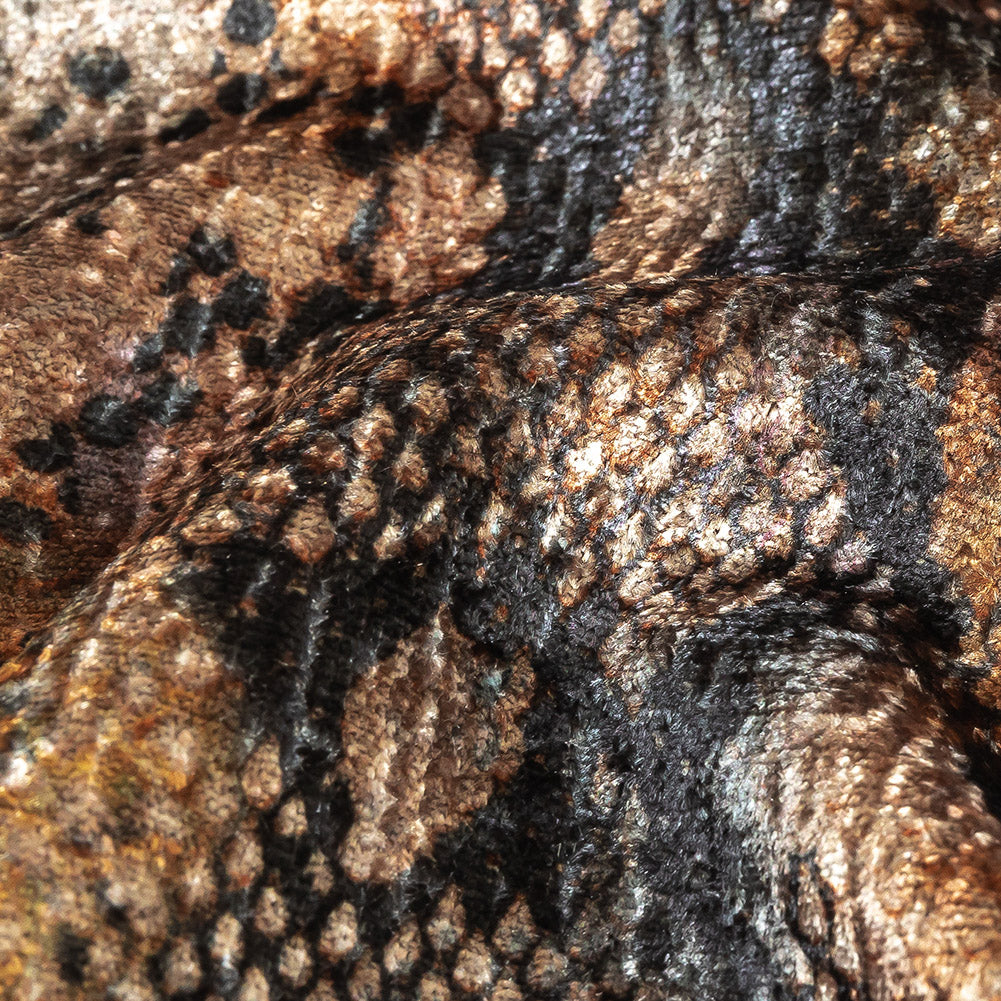 Goldeneye Snakeskin Diamond Textured Polyester Velvet - Detail Goldeneye Snakeskin Diamond Textured Polyester Velvet - Detail