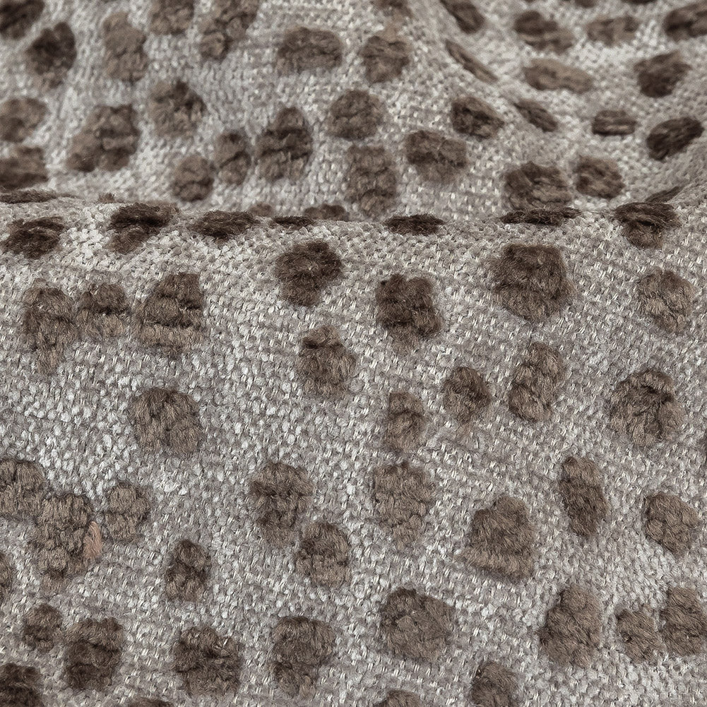 Taupe Raised Spots Acrylic Chenille Woven Detail Taupe Raised Spots Acrylic Chenille Woven Detail