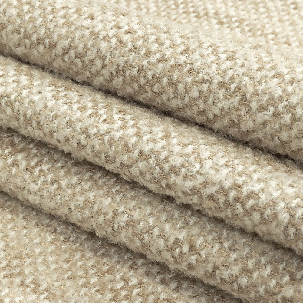 Cream Tweedy Upholstery Boucle - Folded Cream Tweedy Upholstery Boucle - Folded