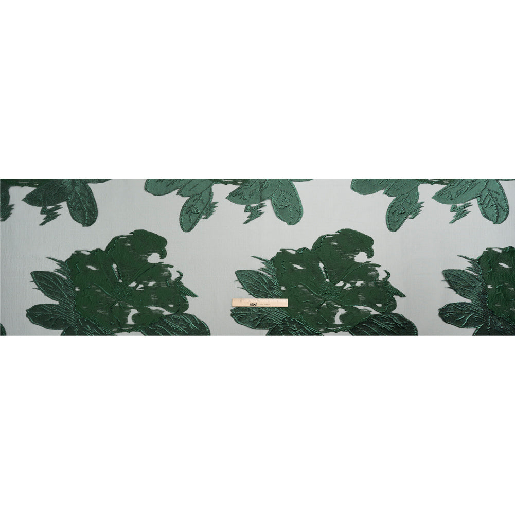 Metallic Emerald Big Florals Luxury Burnout Brocade - Full - Image 4 of 5 Metallic Emerald Big Florals Luxury Burnout Brocade - Full - Image 4 of 5