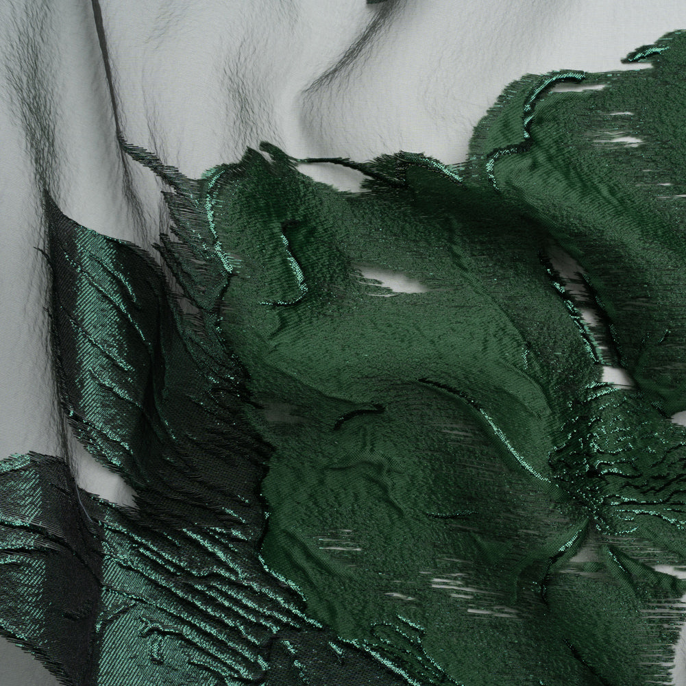 Metallic Emerald Big Florals Luxury Burnout Brocade Metallic Emerald Big Florals Luxury Burnout Brocade