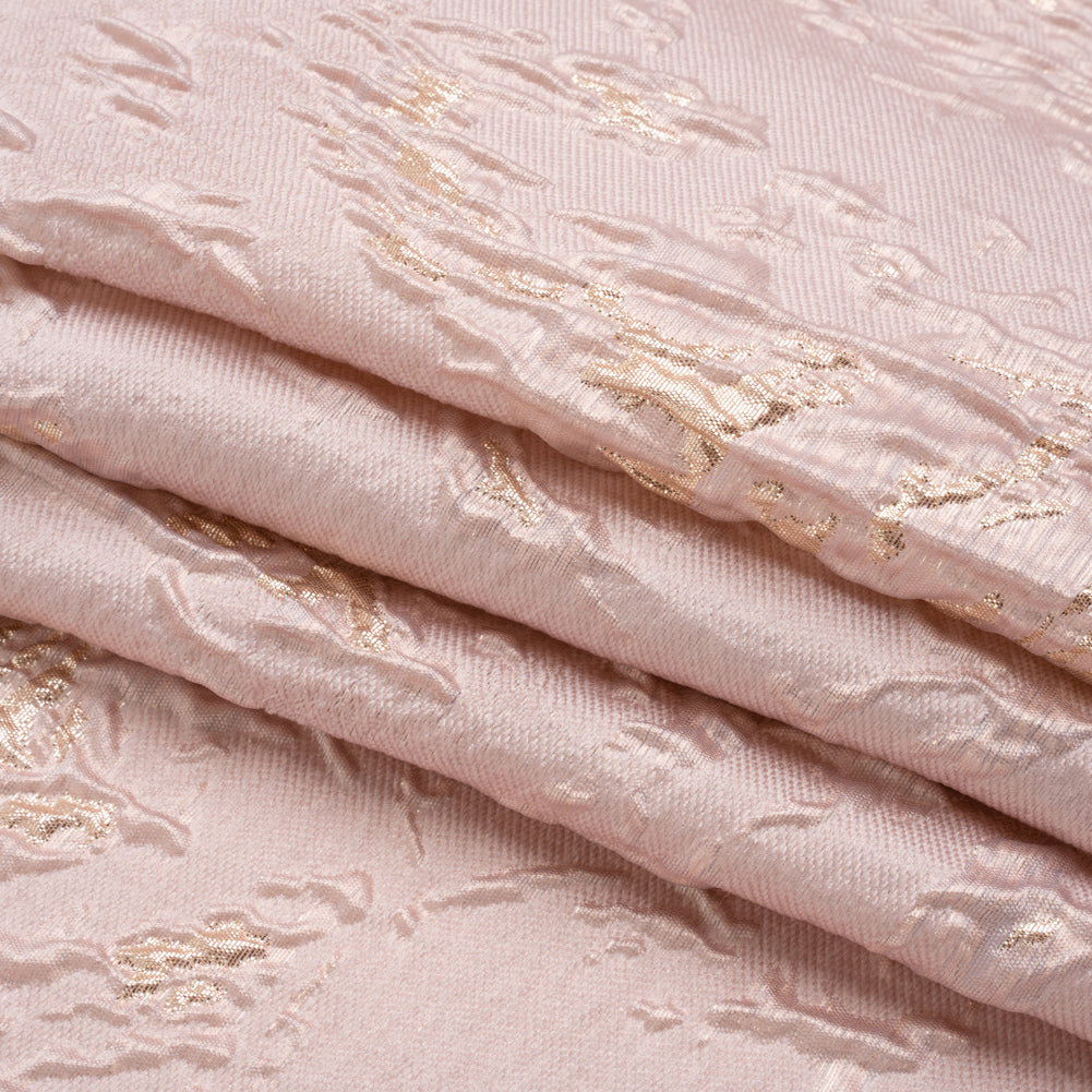 Metallic Gold and Baby Pink Crackled Abstract Luxury Brocade Full Metallic Gold and Baby Pink Crackled Abstract Luxury Brocade Full